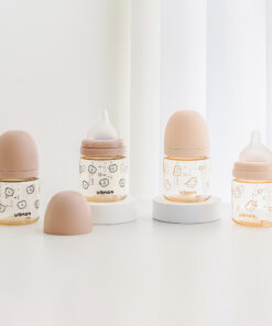 Bình sữa PPSU UBMOM hoạ tiết cún con màu nâu Choco 120ml