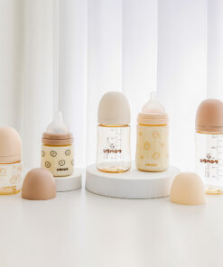 Bình sữa PPSU UBMOM hoạ tiết cún con màu nâu Choco 120ml