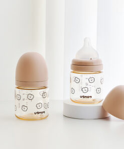 Bình sữa PPSU UBMOM hoạ tiết cún con màu nâu Choco 120ml