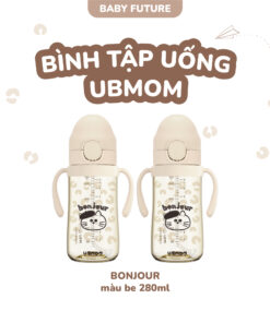 Bình tập uống UBMOM PPSU 280ml – An toàn, chống tràn, dễ tập uống