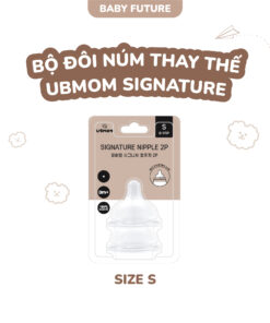 Bộ núm sữa thay thế UBMOM Signature (2P) – Silicone y tế an toàn, mô phỏng ti mẹ
