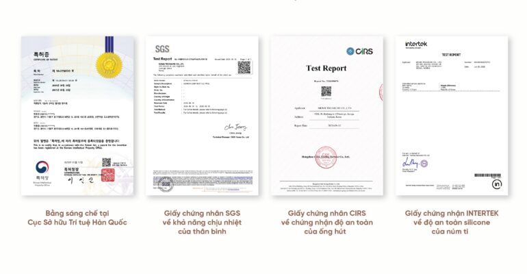 Chứng nhận an toàn đối với bình sữa Ubmom